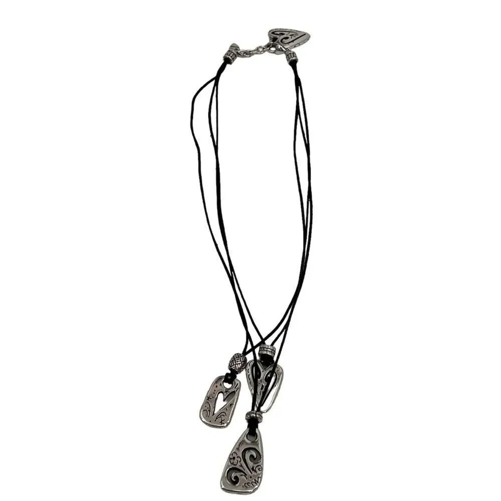 Brighton black and silver tone layered necklace